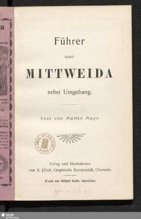 Führer durch Mittweida nebst Umgebung