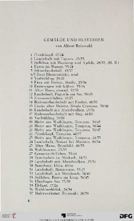 Gemälde und Ölstudien (Nr. 1-141)