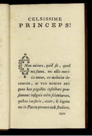 Celsissime Princeps!