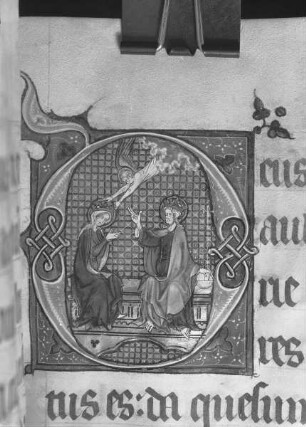 Sacramentaire à l'usage de Senlis — Initial D mit Marienkrönung, Folio fol. 184