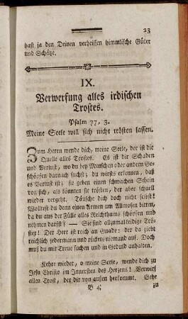 IX. Verwerfung alles irdischen Trostes. - X. Von der Zufriedenheit in Gott.