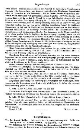 181-192, V. Besprechungen