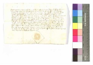 Mertin von Ussigkeim gegen Kraft von Hohenlohe: Schuldsumme; aufgedr. Siegel.