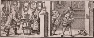 Beigaben eines Handwerks-Zeremonie-Bändchens : Seiler, Holzschnitt, 16. Jh.