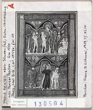 Paris, Bibliothèque Nationale: MS lat. 10434, fol. 10, Psalter, Sündenfall, Vertreibung aus dem Paradies