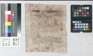 Notariatsinstrument, in welchem Ludeke Markgreve bekennt, 3 Schillinge jährlicher Rente der Domgeistlichkeit zu schulden.
