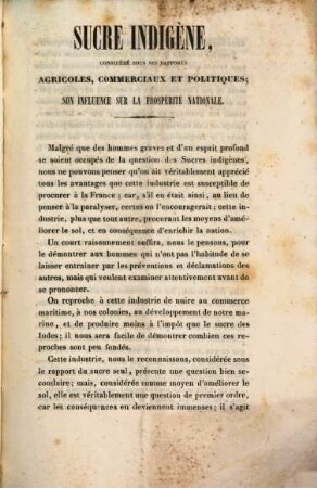 Sucre indigène : Son influence sur la prospérité nationale