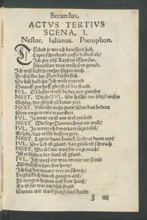 Scena. I. Nestor. Iulianus. Pterophon.