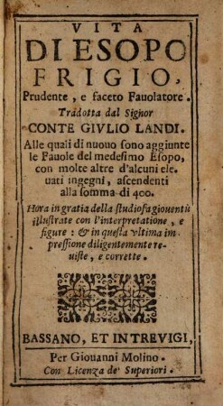 Vita di Esopo. Favole di Esopo