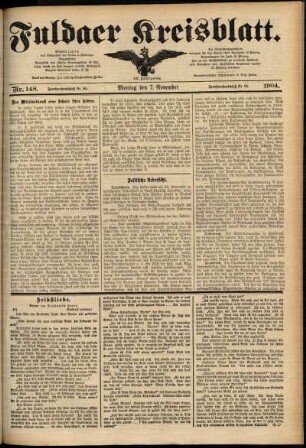Ausgabe vom Montag, den 07. November 1904.