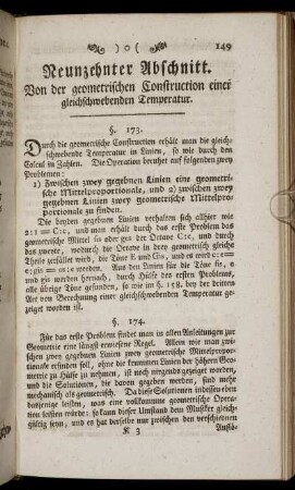 Neunzehnter Abschnitt. Von der geometrischen Construction einer gleichschwebenden Temperatur.