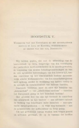Hoofdstuk V. Werkkring van den contrôleur bij het binnenlandsch bestuur op Java en Madoera, overeenkomstig de eischen van den tijd, desiderata