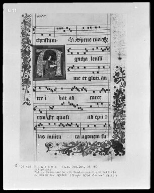 Antiphonarium — Initiale A (gatha), darin die heilige Agatha