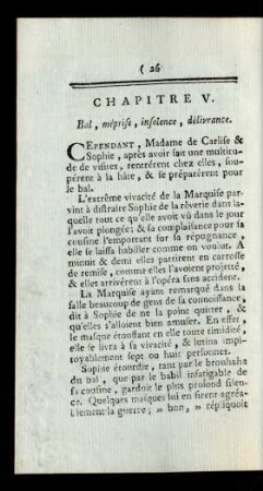 Chapitre V. Bal, méprise, insolence, délivrance.
