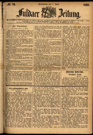 Ausgabe vom Samstag, den 07. April 1883.