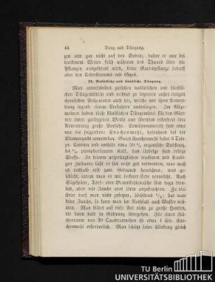 23. Natürliche und künstliche Düngung.