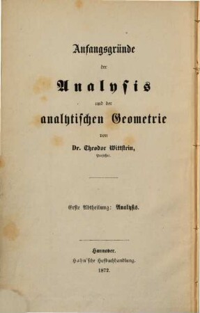 Lehrbuch der Elementar-Mathematik, 3,1