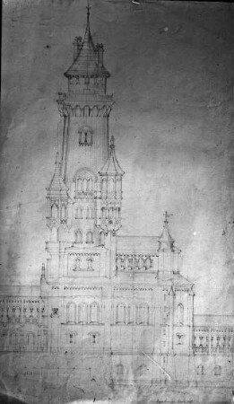 Entwurf: Kapelle mit Bergfried