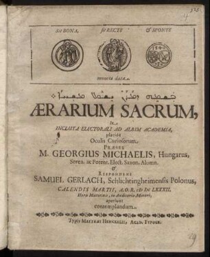 [...] Aerarium Sacrum