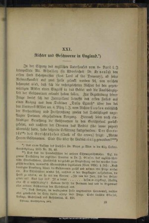 XXI. Richter und Geschworne in England