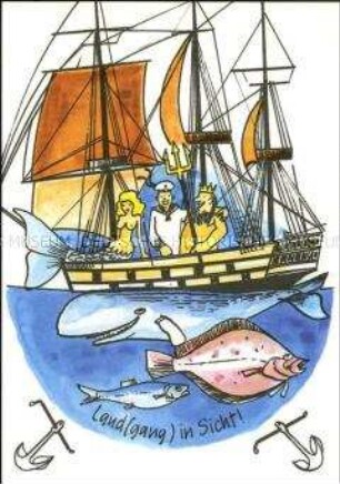 Humoristische Postkartenserie mit NVA-Motiven, Marine