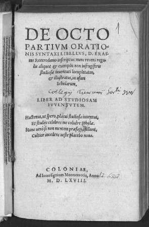 De octo partium orationis syntaxi libellus