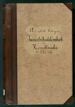 Matrikel der Hospitierenden Sommersemester 1821-Sommersemester 1889