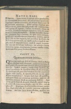 Caput VI. Quaenam rerum initia.