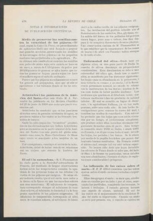 Notas e informaciones de publicaciones científicas