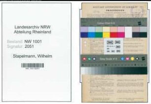 Entnazifizierung Wilhelm Stapelmann, geb. 13.09.1885 (Angestellter)