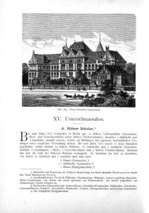 XV. Unterrichtsanstalten