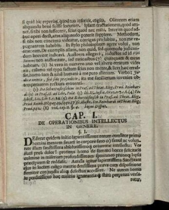 Cap. I. De Operationibus Intellectus In Genere.