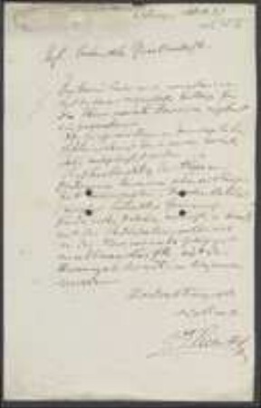 Brief von Paul Reinsch an Regensburgische Botanische Gesellschaft