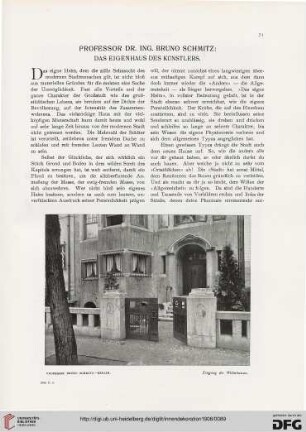 Professor Dr. Ing. Bruno Schmitz: das Eigenhaus des Künstlers