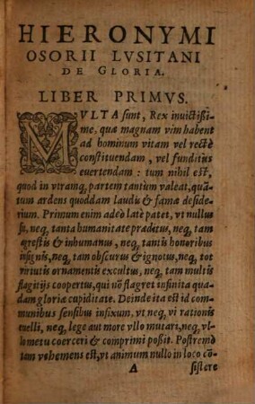 Hieronymi Osorii Lusitani, Silvensis Episcopi, De Gloria, Libri V