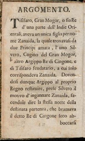 Argomento. = Inhalt der Action.