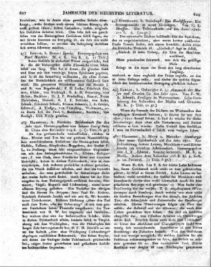 Hamburg, b. Perthes: Taschenbuch für das Jahr 1802. Herausgegeben von Johann Georg Jacobi. Ohne den Kalender 214 S. 8.