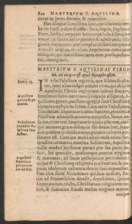 Martyrium S. Aquilinae Virginis ...