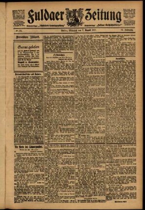 Zweite Ausgabe vom Mittwoch, den 07. August 1907.