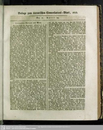 Beilage zum literarischen Conversations-Blatt, 1822. No. 8. April 15.