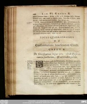 Locus Quadragesimus De Consummatione beneficiorum Christi.
