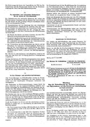Mitteilung über die Weiterführung der externen Vorbereitung von Diplomlehrern auf den Erwerb der Lehrbefähigung im Fach Astronomie :vom 10. Juli 1987