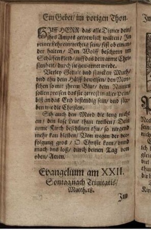Evangelium am XXII. Sontag nach Trinitatis/ Matth. 18.