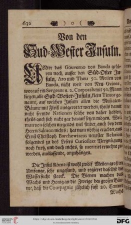 Von den Sud=Wester Insuln