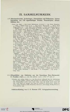 IX. Sammelnummern (Nr. 918-941)