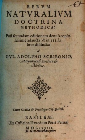 Rerum Naturalium Doctrina Methodica