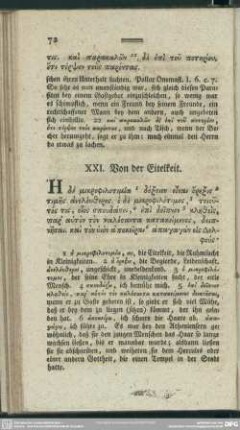 XXI. Von der Eitelkeit