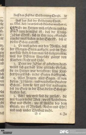 Auff das Fest der Erscheinung Christi.
