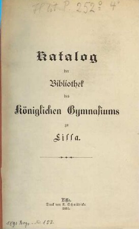 Jahresbericht : für die Zeit von Ostern ... bis Ostern .... 1890/91