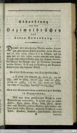 Von der Bedeutung der Dezimalbrüche